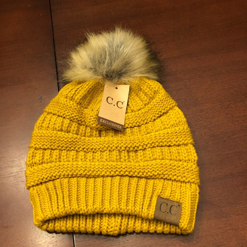 C.C Knit Beanie with Pom